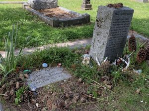 Emily Carr’s grave, plaque, and monument