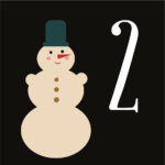 A snowman and the number 2.